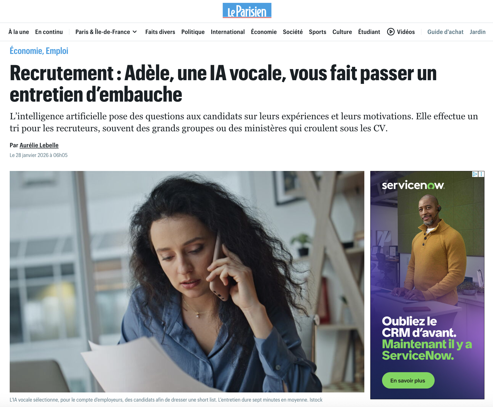 Quand Le Parisien met l’IA de recrutement à la une : analyse de l’article sur Adèle